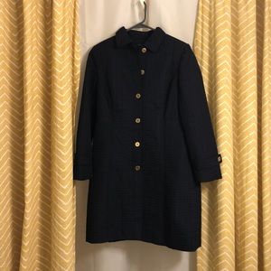 Tara Ryan Navy Blue Button-Down Coat